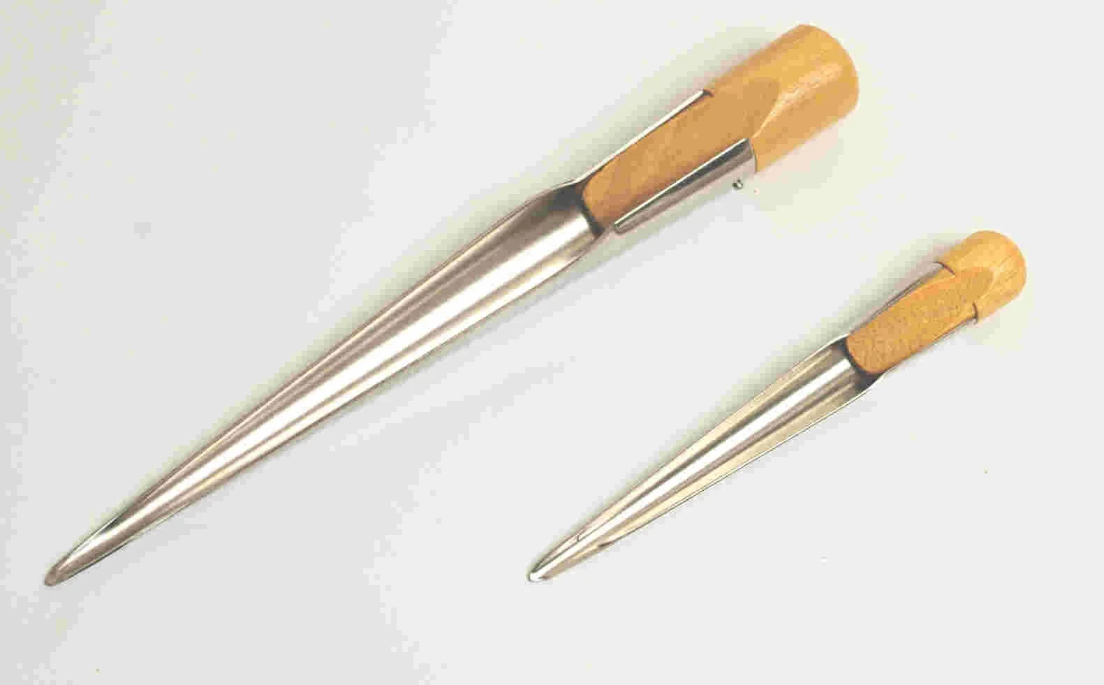 Juego de pinchos huecos con 190 mm y 280 mm Marlspieker de acero inoxidable para uso con cordaje
