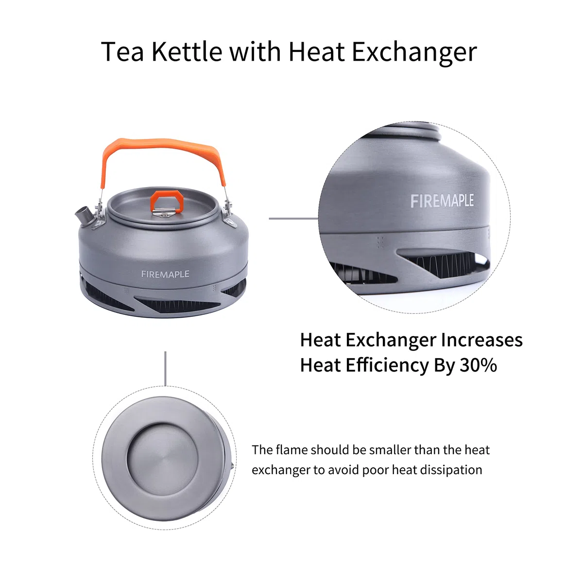 Fire-Maple 0,7L Tetera de Camping Hervidor de Agua Camping Portátil de Aluminio Ultraligero para Acampar para Tetera, Cafetera de Picnic