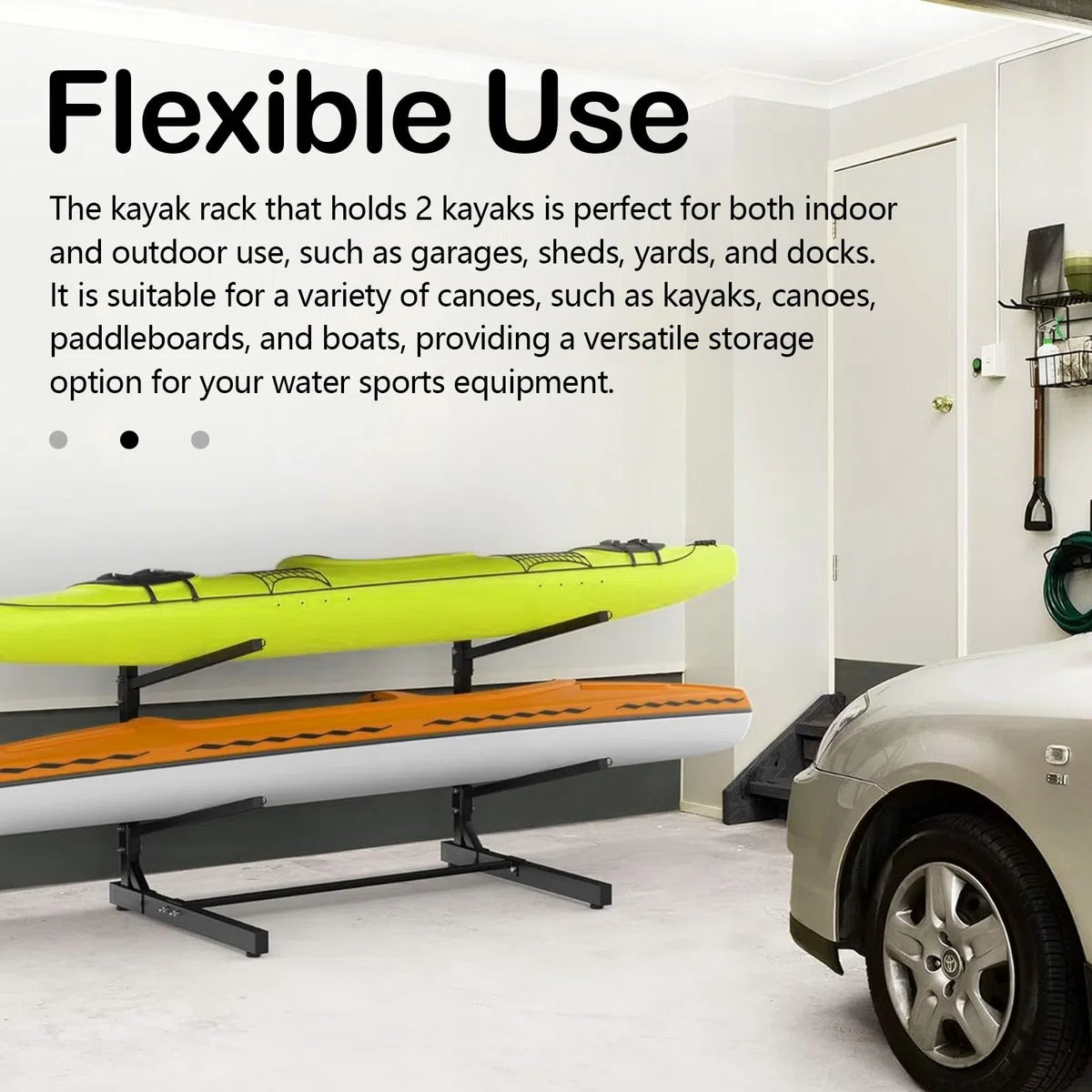 Soporte para Kayak Independiente, Soporte para 2 Kayaks Estante de Almacenamiento Soporte para Kayak Independiente Accesorios para Kayak Estante para Canoas a Prueba de lluvia y a Prueba de Viento