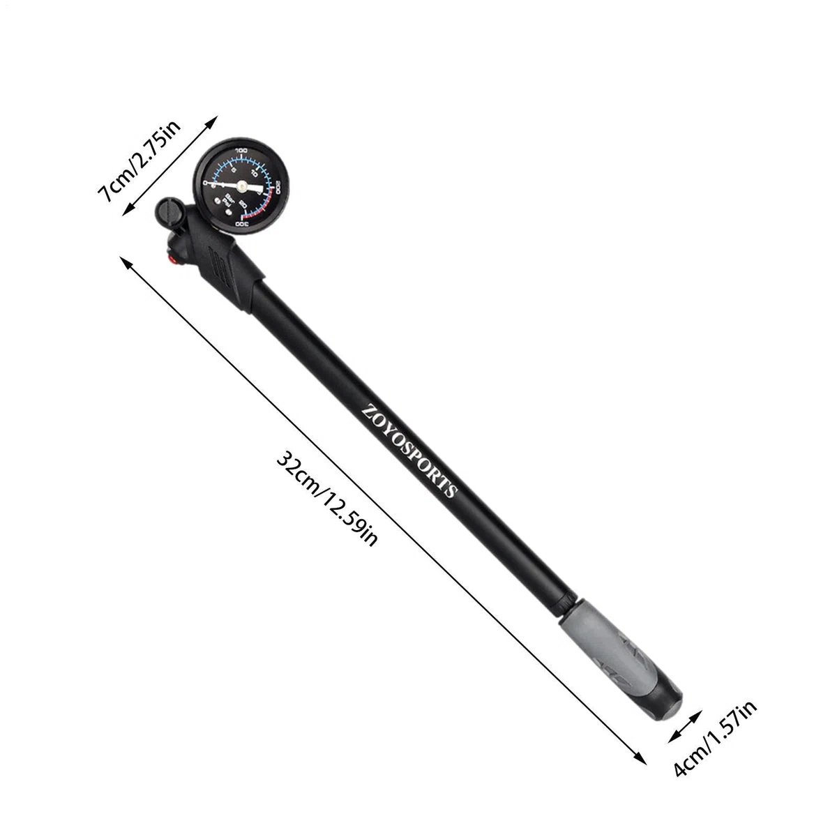 Bombas De Bicicleta De Alta Presión: Inflador De Horquilla De 300 PSI, Cuerpo De Aluminio Duradero con Indicador Preciso Y Control De Purga De Aire | Bomba De Choque Compacta para Bicicletas De Mo