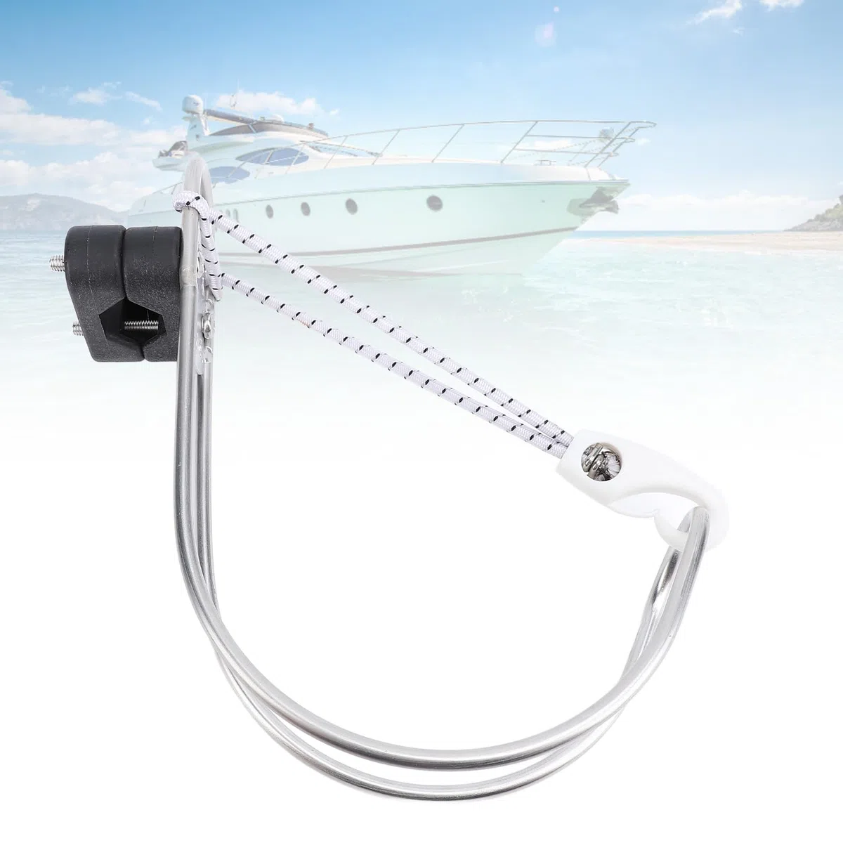 Yctze Soporte de Anillo para Salvavidas, Acero Inoxidable Pulido, para Barco, Yate, Herradura Marina, Soporte de Anillo para Salvavidas para Riel de 22 a 25mm