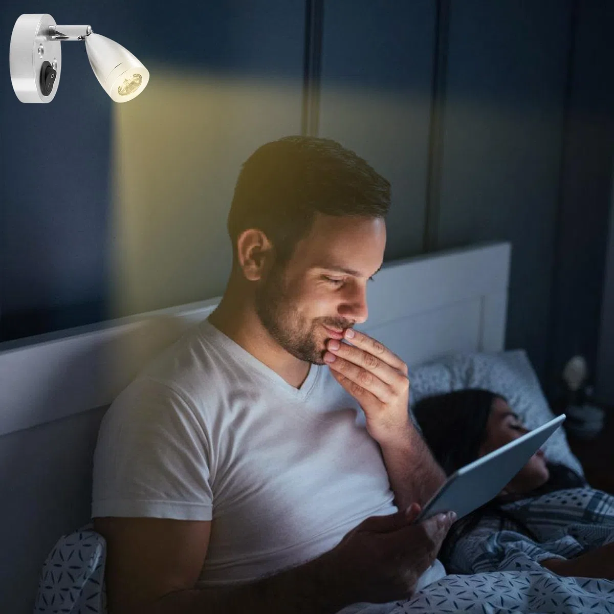 2 lámparas LED de lectura 12 V, luz blanca cálida 3000 K, 3 W, iluminación interior de autocaravana, interruptor ajustable, lámpara para caravana, barco