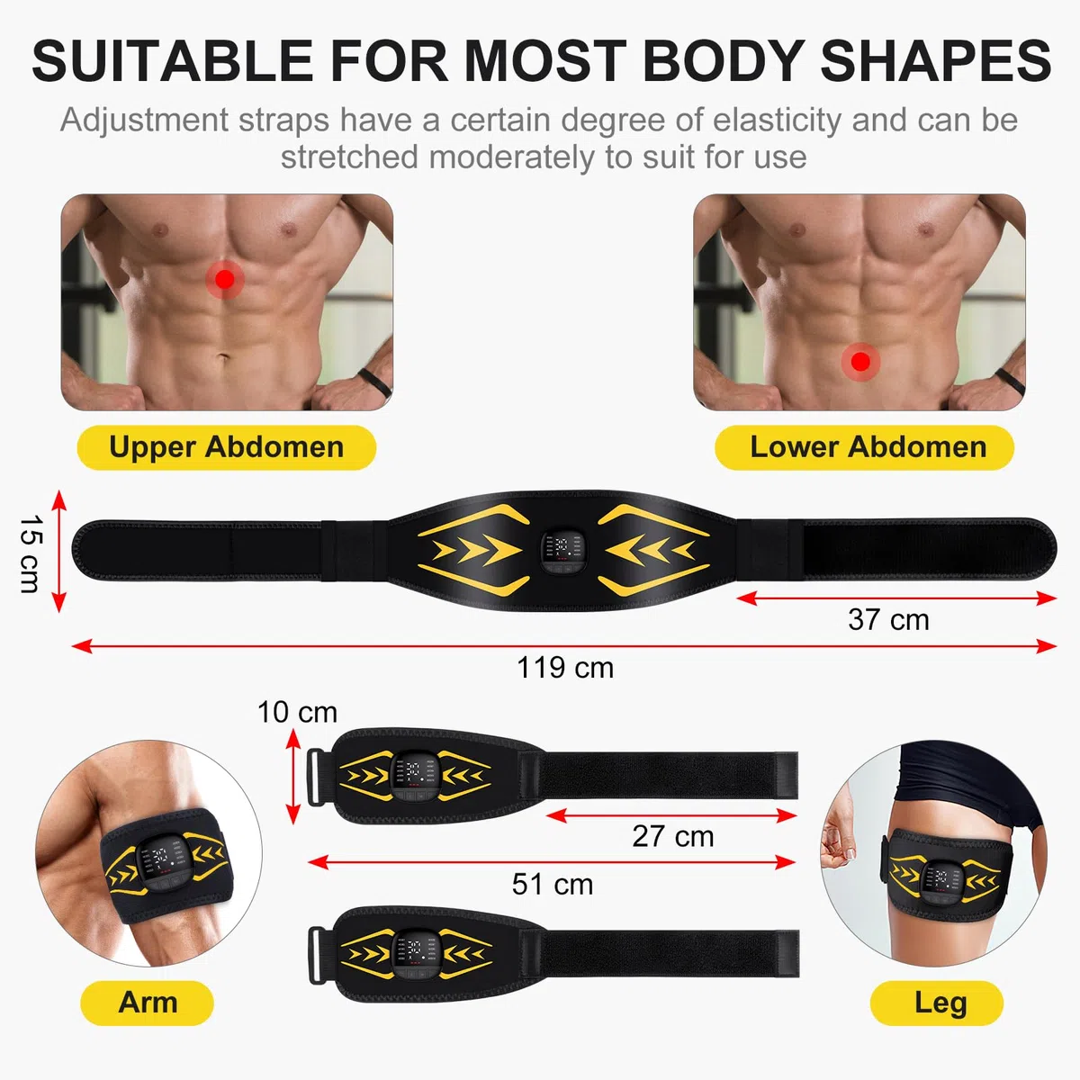 Electroestimulador Abdominal,Electroestimulador Muscular,EMS Abdominales Electroestimulacion con 10 Modos y 30 Intensidades,Estimulador Abdominal para Abdomen,Brazo,Piernas,USB Recargable