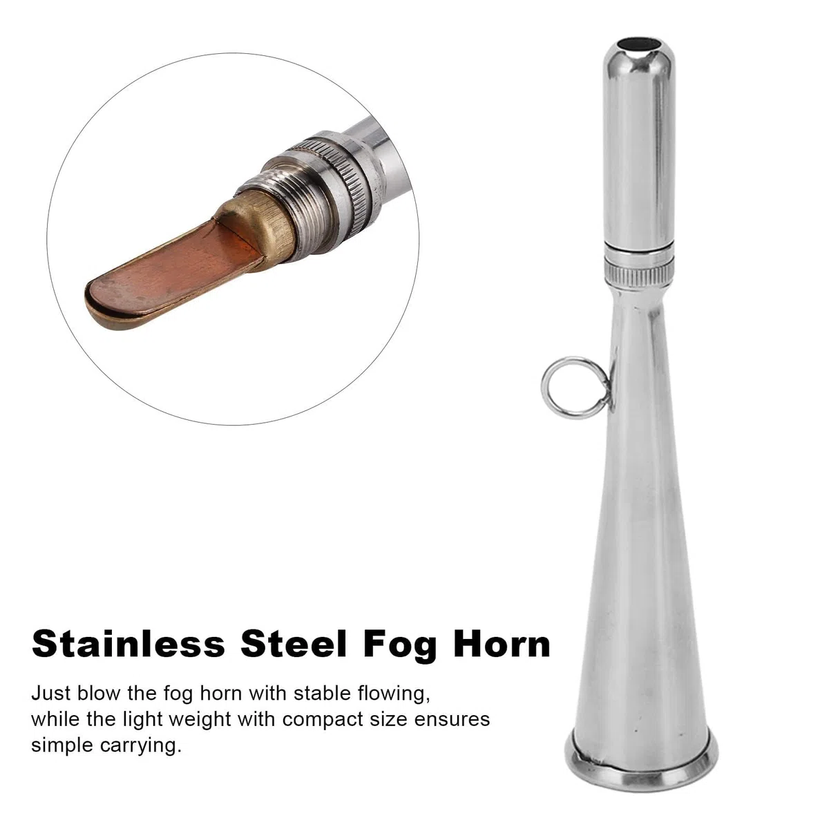 Bocina De Aire De Mano, Bocina De Niebla De Mano Bocina De Niebla De Acero Inoxidable Silbato De Señal Fuerte Boquilla Extraíble Accesorio Para Yates Pequeños, Barco