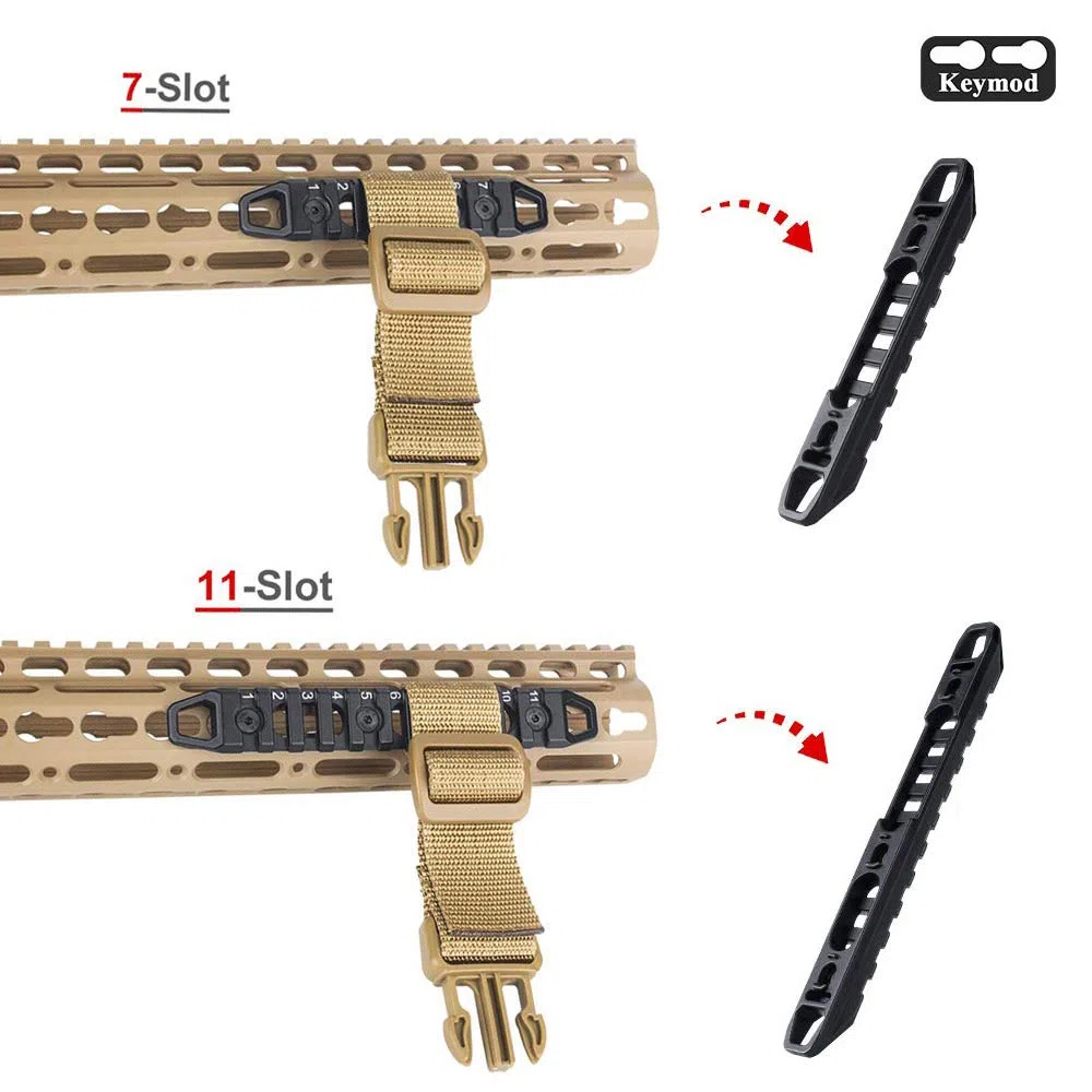 3pcs Compatible con Aluminio M-Lok/Keymod Picatinny Rail 3-Slot 7-Slot 11-Slot M-LOK/Keymod Picatinny Rail Sección Accesorios para el Sistema M-LOK/Keymod