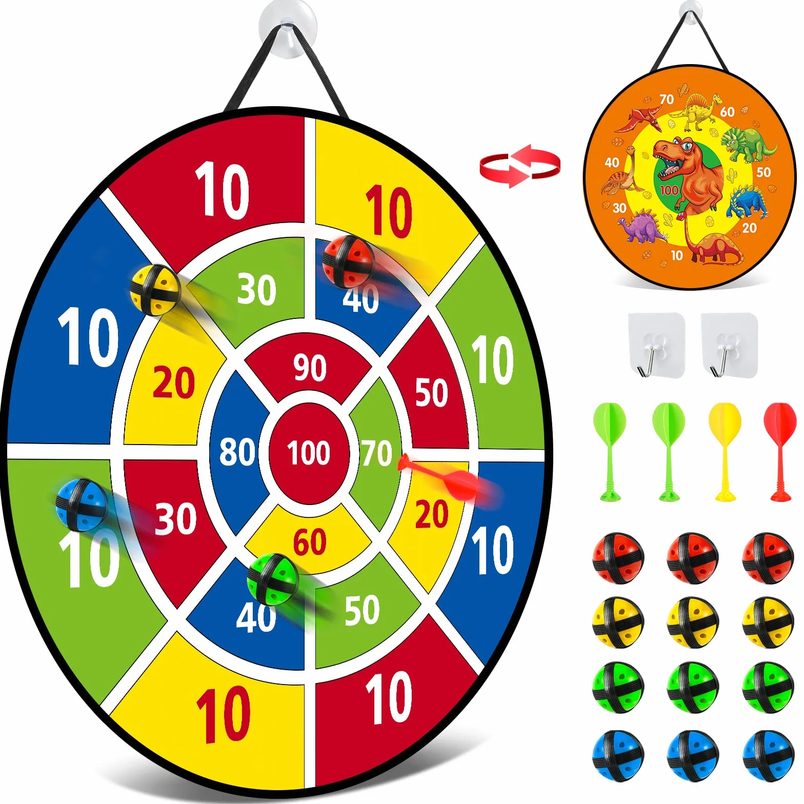 Kiztoys Diana de Doble Cara con Bolas Adhesivas para Interiores y Exteriores, Juegos de Fiesta, Juguetes, Regalos para niños, niñas y Adultos