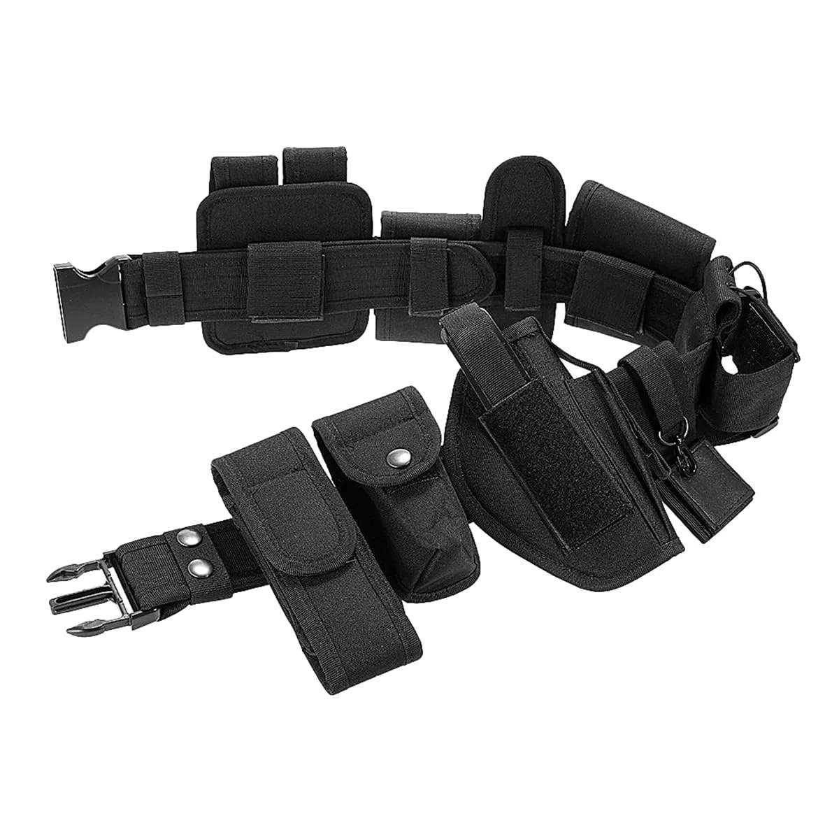 Cinturón táctico Cinturón de Servicio policial con Bolsa para cinturón táctico Bolsa para antorcha Componentes Funda para aplicación de la Ley Seguridad Caza