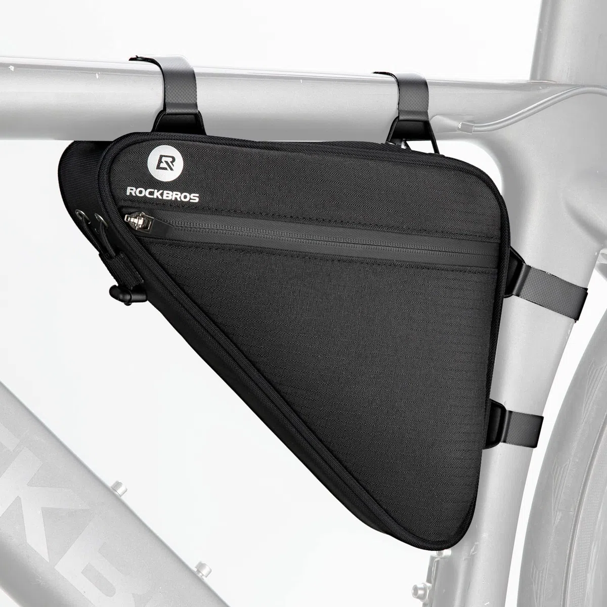 ROCKBROS Bolsa Triangular Bicicleta para Cuadro, Bolsa de Almacenamiento para Tubo Reflectante Gran Capacidad para MTB Bicicleta de Carretera