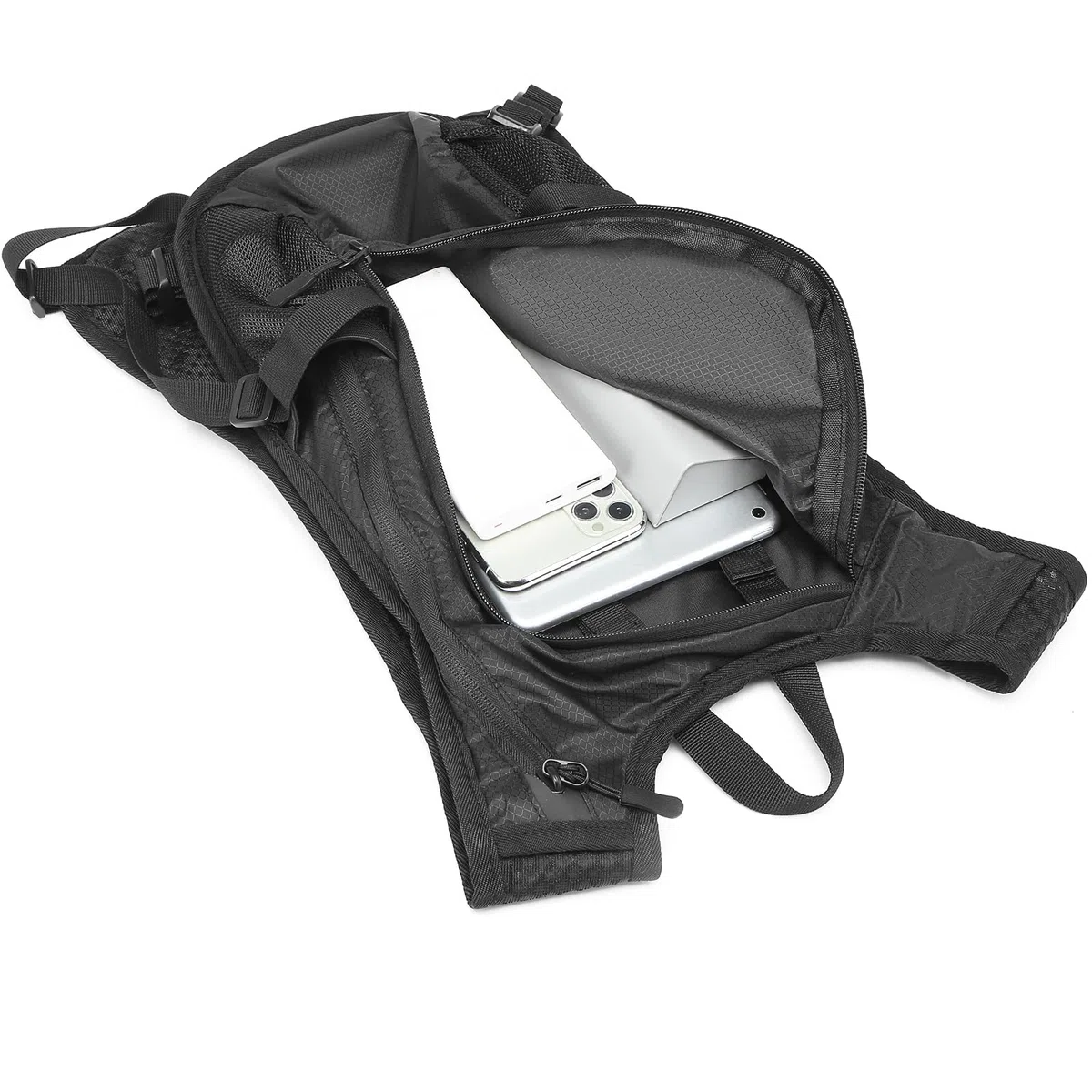 Mochila de hidratación para correr, mochila de hidratación para bicicleta, mochila para correr, con bolsa de hidratación de 2 litros y 2 unidades, sin bisfenol A, ultraligera, chaleco de