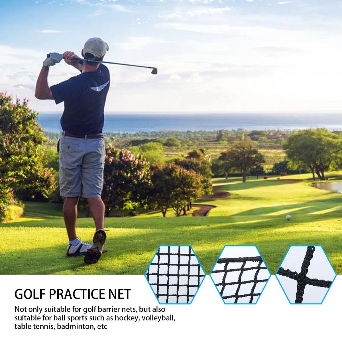 Red de práctica de Golf Resistente, Redes de Ayuda para Golpear Golf,Red de golpeo de Golf Resistente al Desgaste para Entrenamiento al Aire Libre - Ayudas de Entrenamiento de Golf Bloqueo