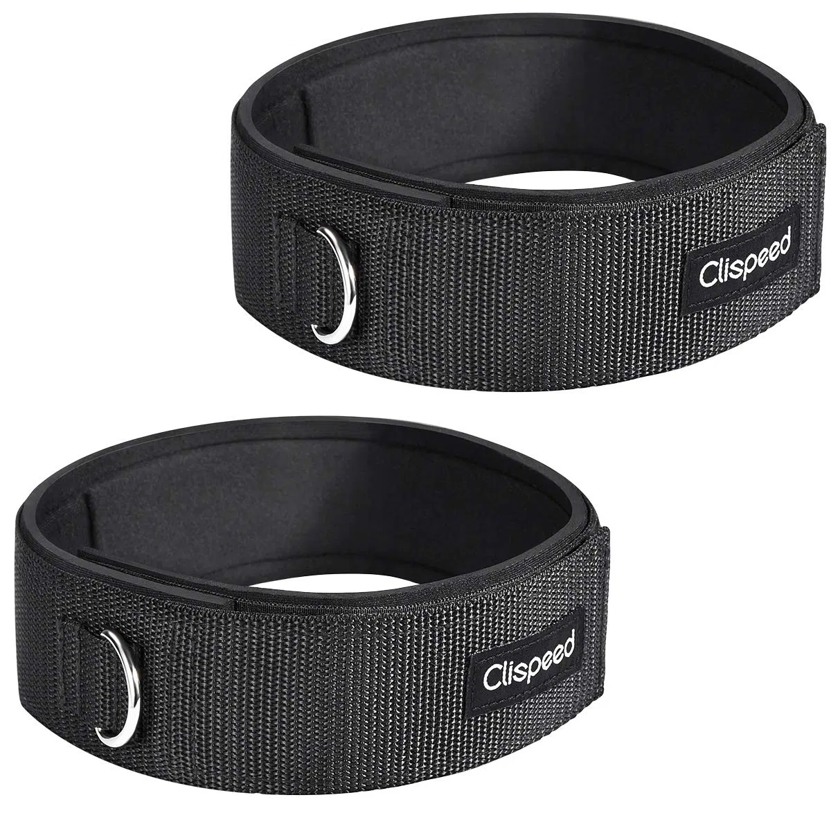 CLISPEED 2 correas para el muslo de fitness acolchadas con anillo en D y correa de tobillo para gimnasio, máquinas cable, correas el muslo, hombres y mujeres