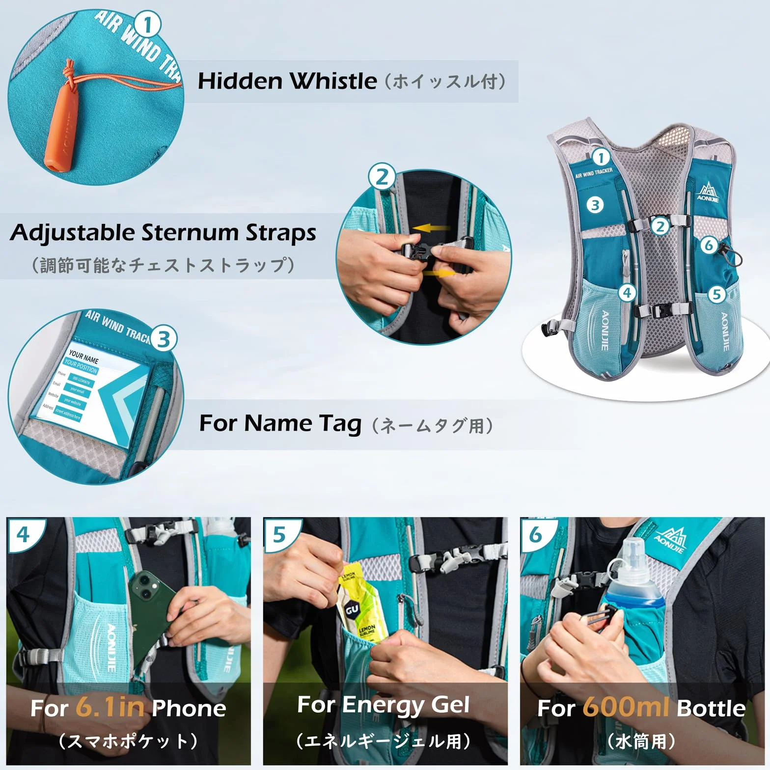 TRIWONDER Mochila de Hidratación Ligero 5L Superior Chaleco para Trail Running Ciclismo Marathoner Profesional Hombre Mujer