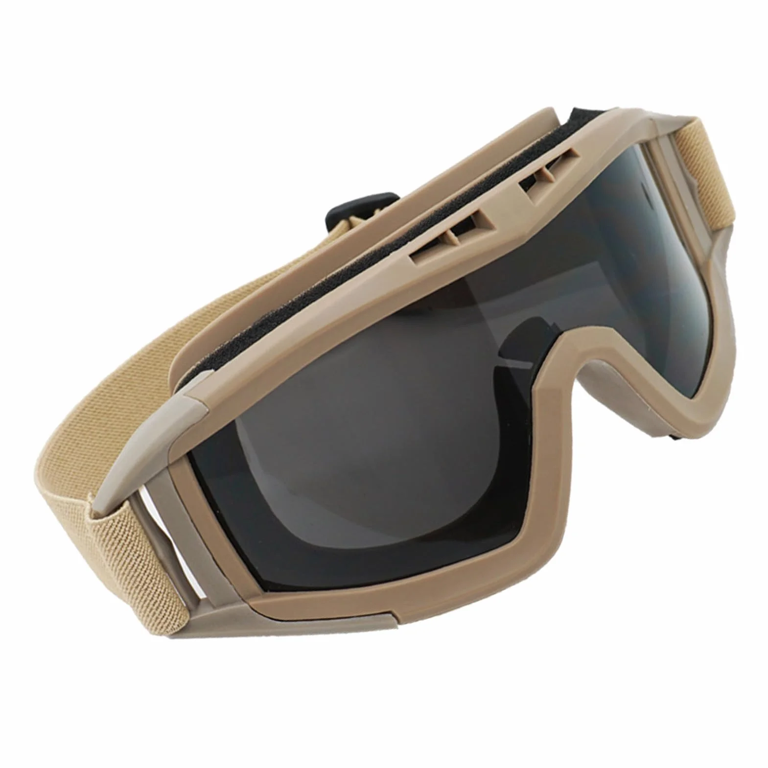 RiToEasysports Desert Locust Goggles, Khaki Desert Locust Gafas a Prueba de Viento a Prueba de para Motocicletas Al Aire Airsoft Goggles con 2 Lentes para Hombres, Mujeres y Adultos