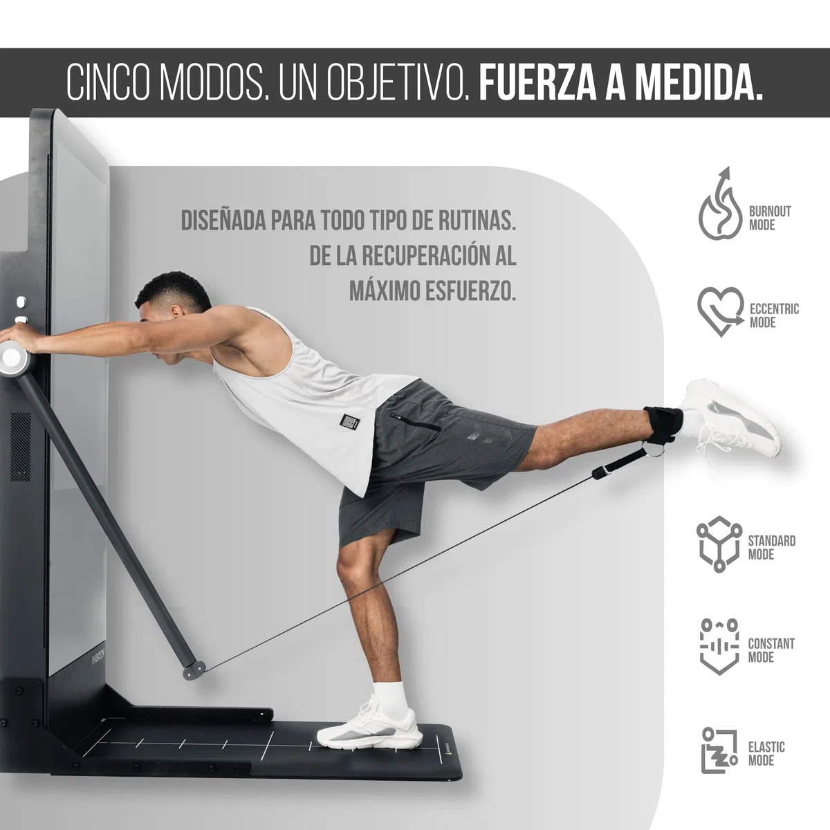 Power S Pro – Gimnasio en Casa Inteligente con Pantalla 43”, Multiestación 120 kg, 650 Entrenamientos, Spotter IA y Remo; Equivale a 260 Máquinas