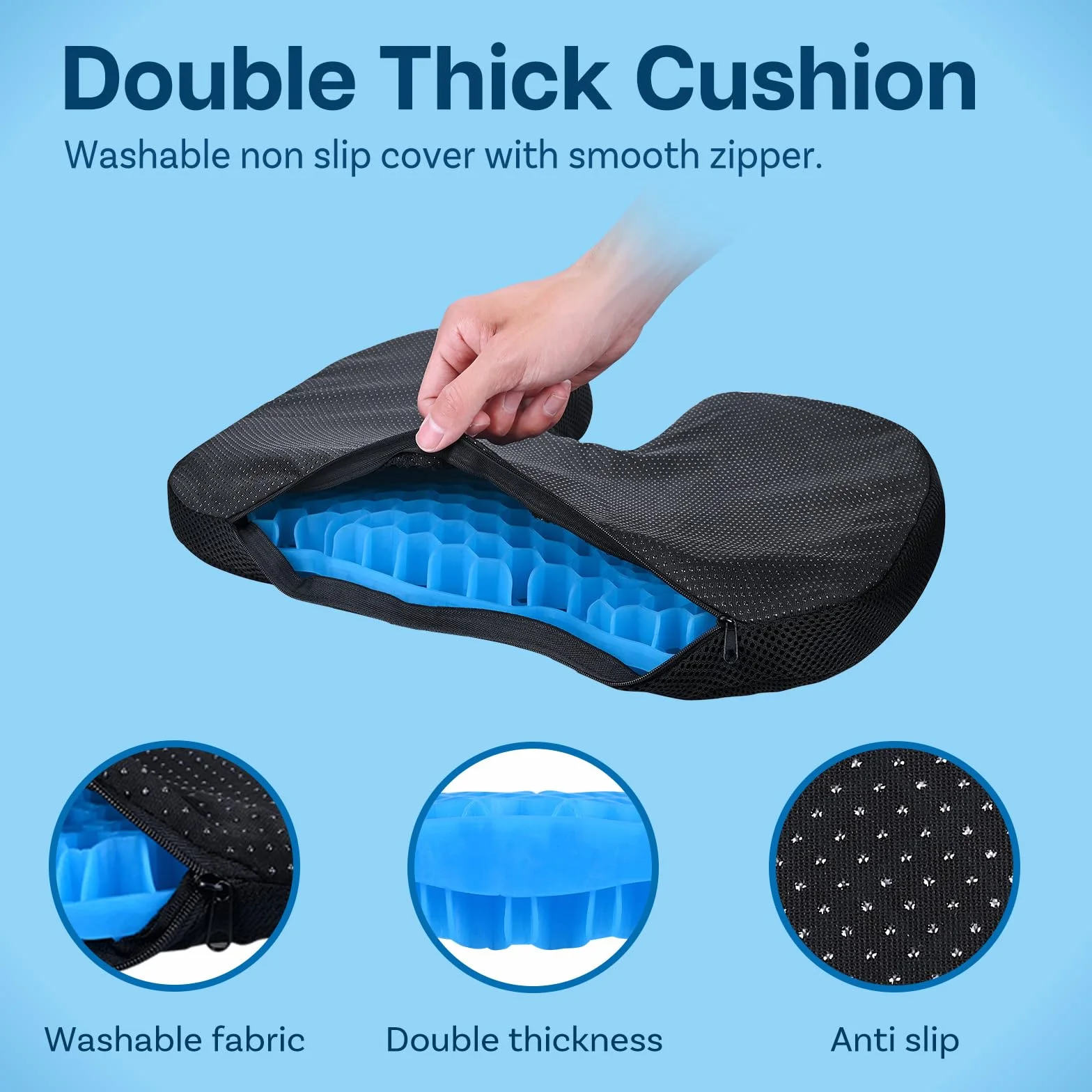 MMOBIEL Cojín de Asiento de Kayak Almohadilla Antideslizante de Gel Impermeable - Asiento Portátil para Kayak, Barco, Canoa etc. - Alivio de Presión y Comodidad - (U Shaped)