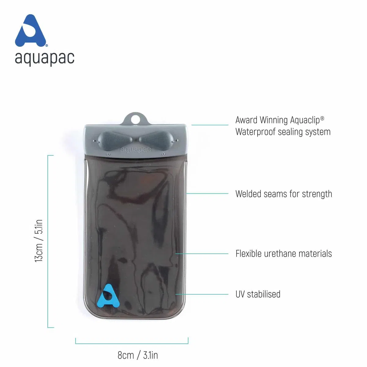 Aquapac Waterproof Travel Case, Made in The UK, Carry Cord, Travel Essential, 5 Year Warranty, Eco Friendly, Watersports, Hiking, Mountain Biking, Running Accessory