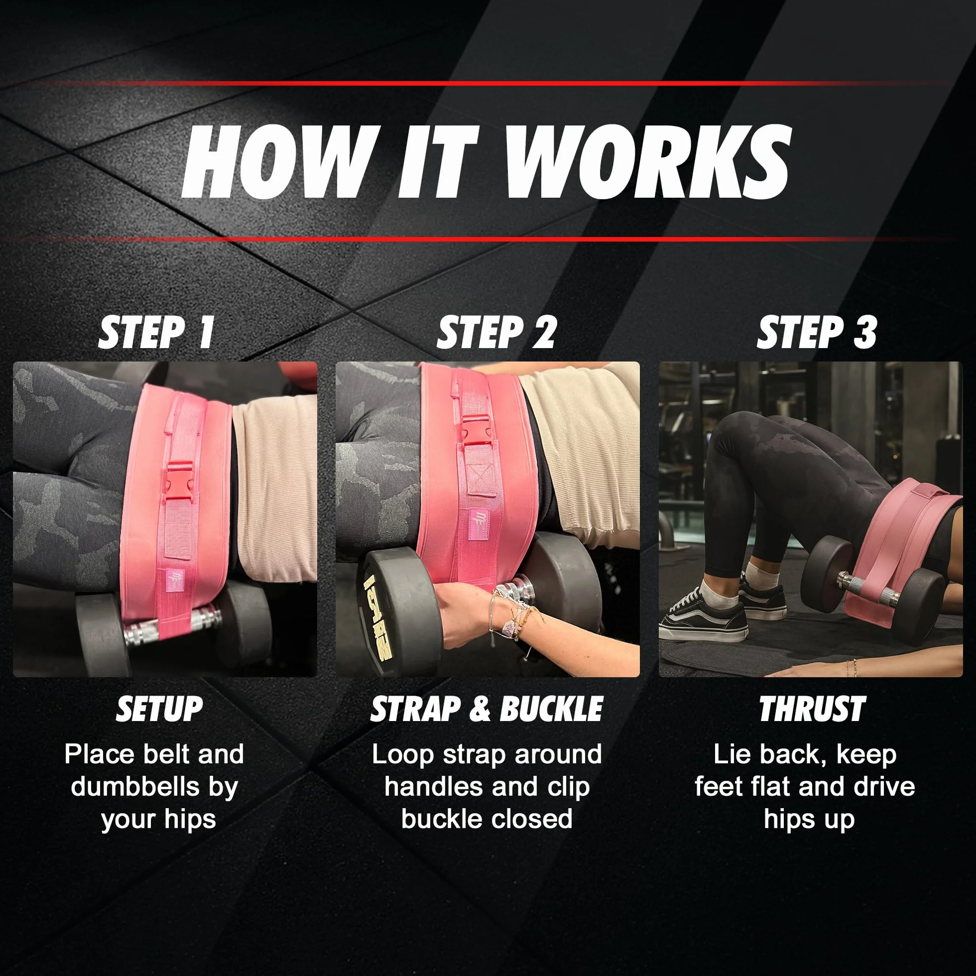 Cinturón Para Hip Thrust Con Carga Hasta 30 kg Por Lado, Cinturón Para Mancuernas y Pesas Rusas Para Ejercicios de Glúteos, Puente de Glúteos, Plancha y Flexiones, Unisex