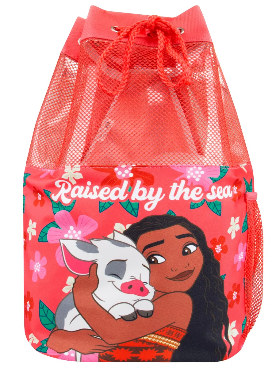 Disney Mochila, mochila de natación Moana, bolsa de natación con cordón, bolsas de playa para niñas, talla única