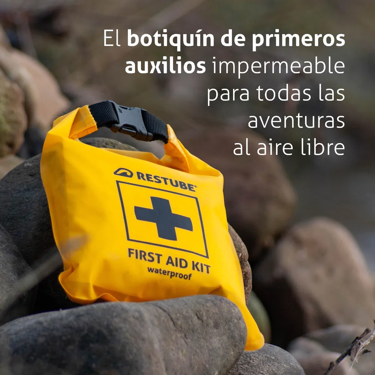 Restube Set de primeros auxilios – para deportes acuáticos y al aire libre – Kit de primeros auxilios impermeable para viajes, camping, senderismo, niños, coche, bicicleta – Travel Essentials, First