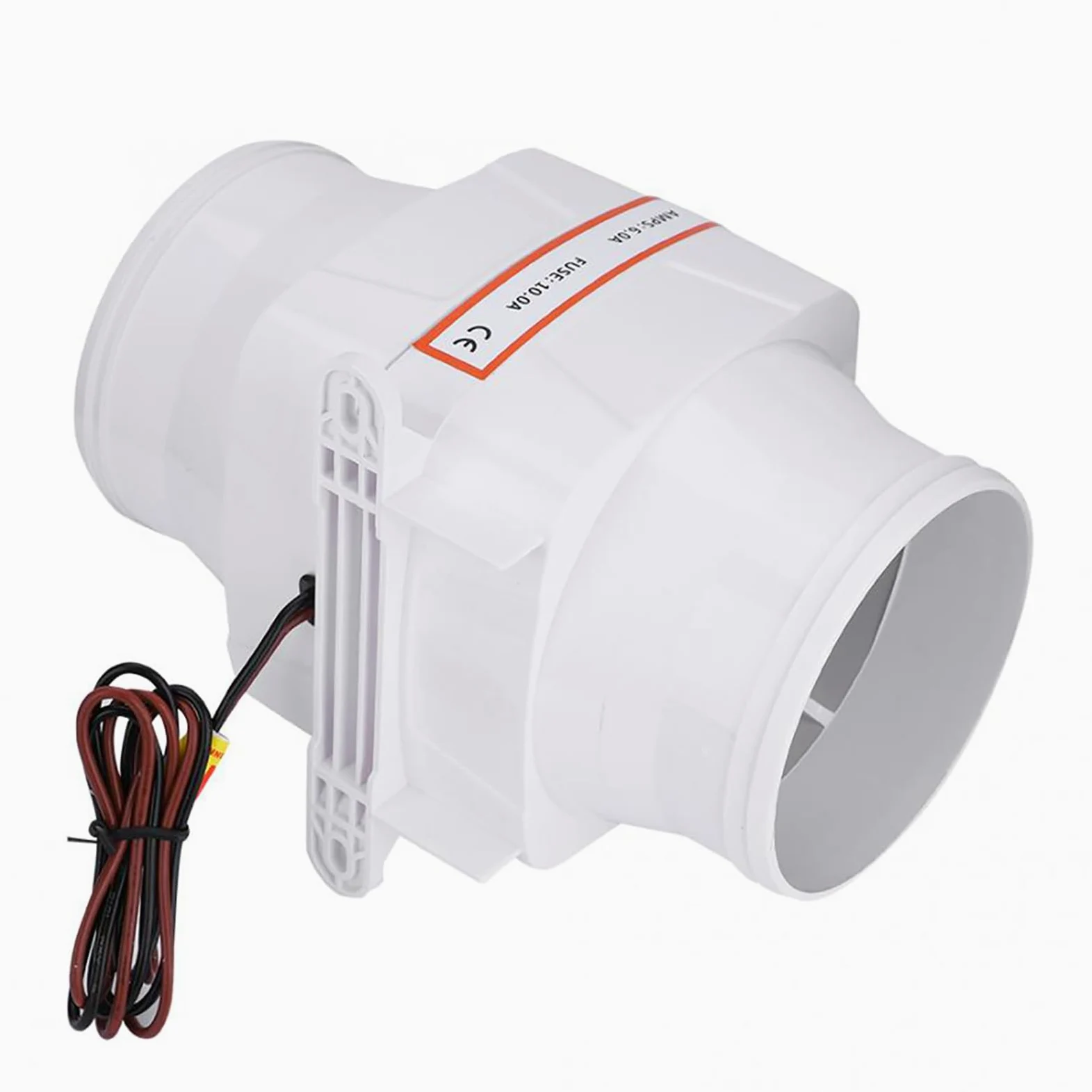 AYNEFY Soplador de motor de barco, ABS 12 V 4 pulgadas en línea, soplador de aire de sentina marina silencioso, ventilador de ventilación fuerte con 6 aspas de ventilador para caravana de yate