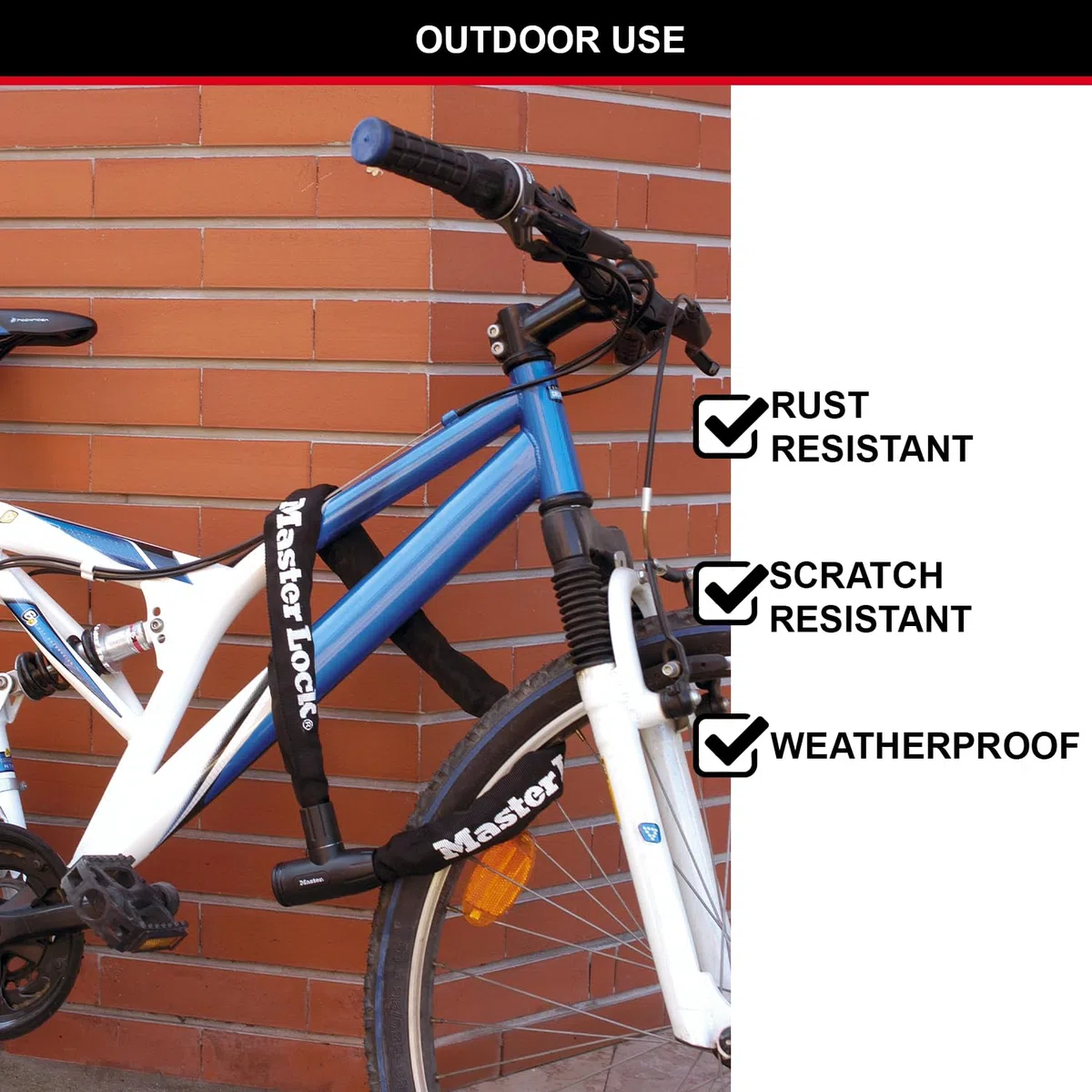Master Lock Candado Bicicleta con Cadena, Llave, 90 cm Cadena, 8391EURDPRO