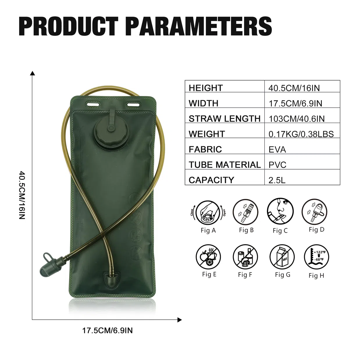 Mardingtop Bolsa de hidratación de 2,5 l, bolsa de agua para exteriores, calidad militar, depósito de agua, ideal para todas las actividades como ciclismo, senderismo, escalada, camping