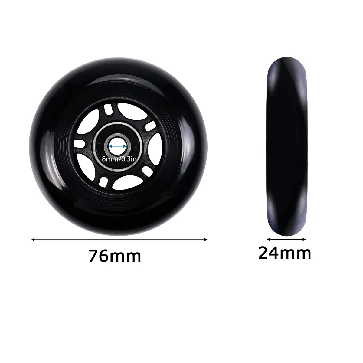 Ruedas de Patines en línea de 72 mm, 76 mm y 80 mm para Hockey sobre Patines, Ruedas de Repuesto con rodamiento para Patinaje en Interiores y Exteriores, Paquete de 8