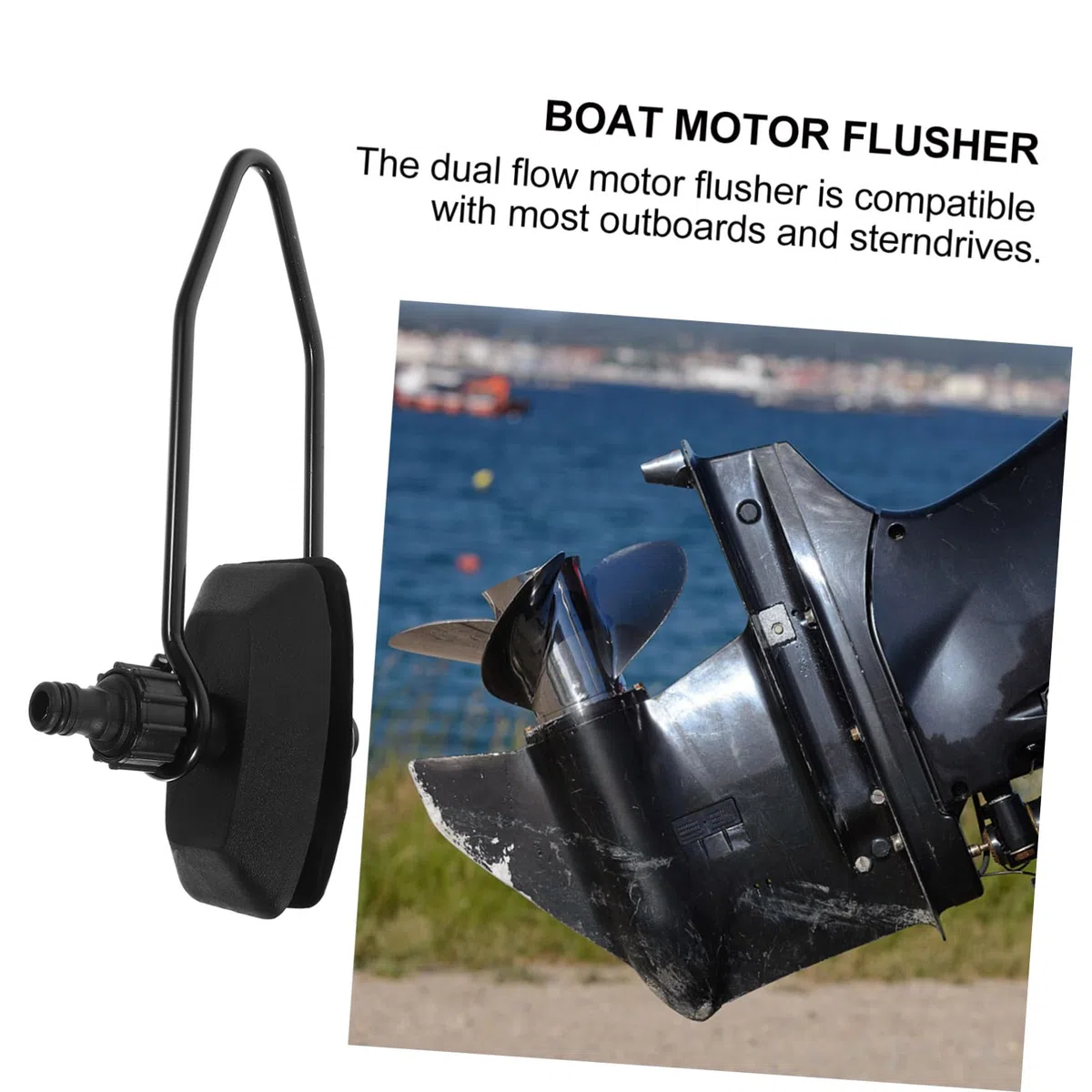 Limpiador de Motor Fueraborda de Acero Inoxidable, de Doble Tubo y Cabeza Cuadrada, para Barco y Yate, Fácil de Usar