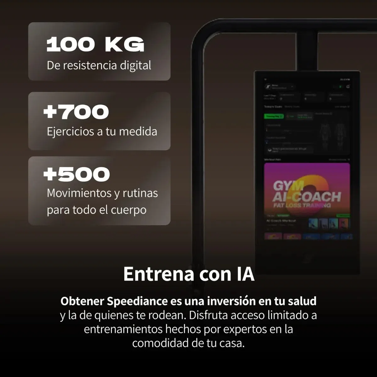 Speediance Gym Monster 2 - Gimnasio en Casa Inteligente Todo en Uno con Resistencia Digital de 100kg, Máquina de Poleas Dual, Banco Ajustable y Pantalla Entrenamiento IA, + 700 Entrenamientos Guiados
