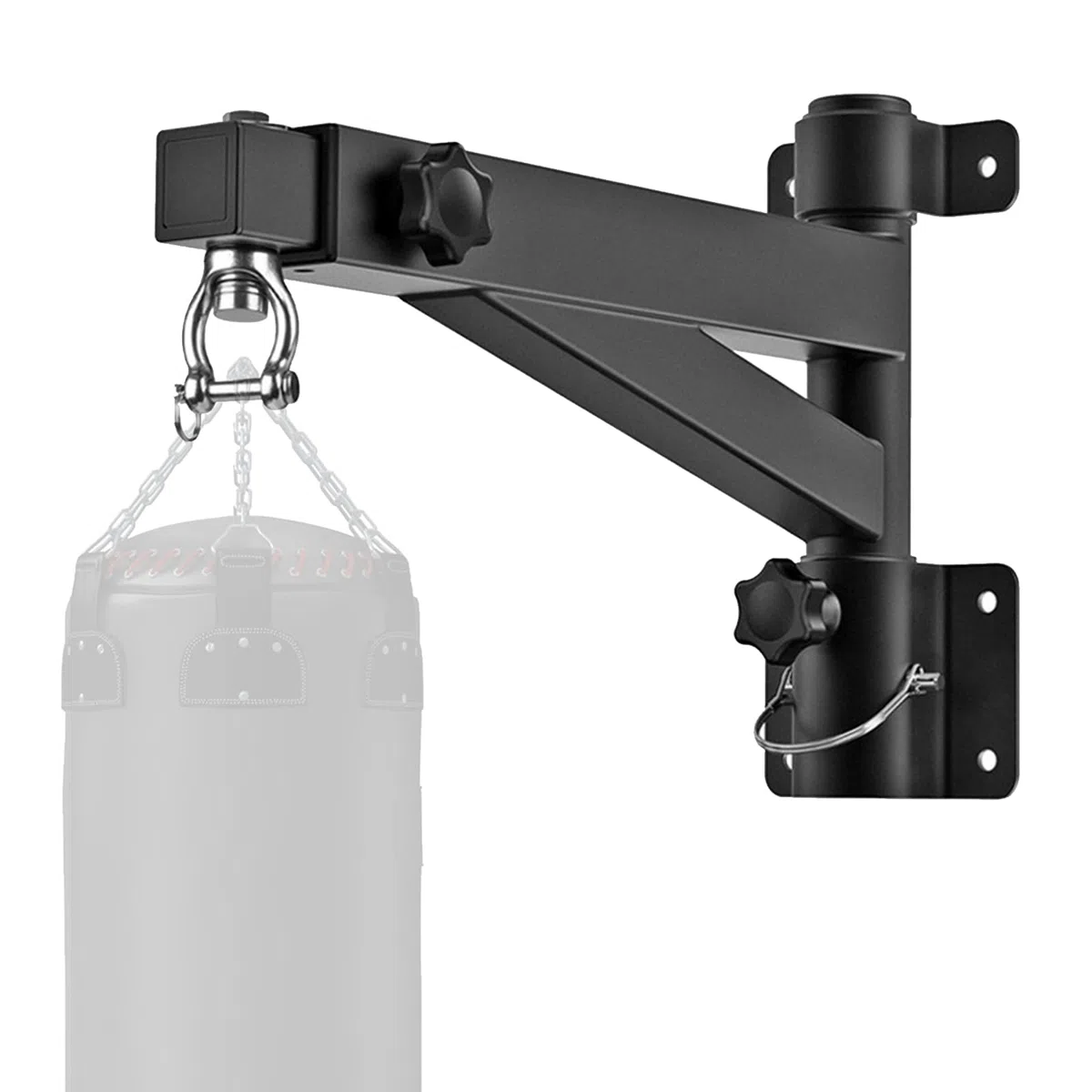 Soporte para Saco De Boxeo, Soporte Colgante para Saco De Boxeo Estante De Pared Ajustable Soporte Robusto para Saco De Boxeo Accesorios De Montaje para Casa Gimnasio Interior - Negro