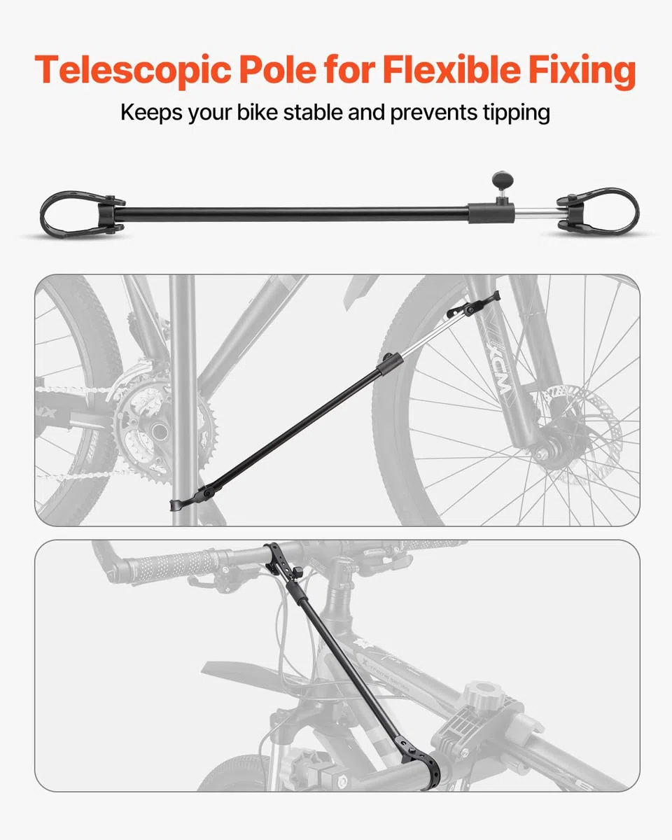 VEVOR Soporte de Reparación de Bicicletas, Resistente, 30 kg, con Altura Ajustable 83 a 147 cm y Bandeja Magnética para Herramientas, para Bicicletas de Montaña y Carretera, 955 x 940 x 1505 mm