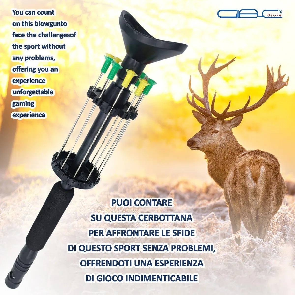 Cerbottana profesional deportiva 30, 24, 18, 12 pulgadas, de aluminio resistente y resina, ligera, con porta dardos y 10 dardos incluidos