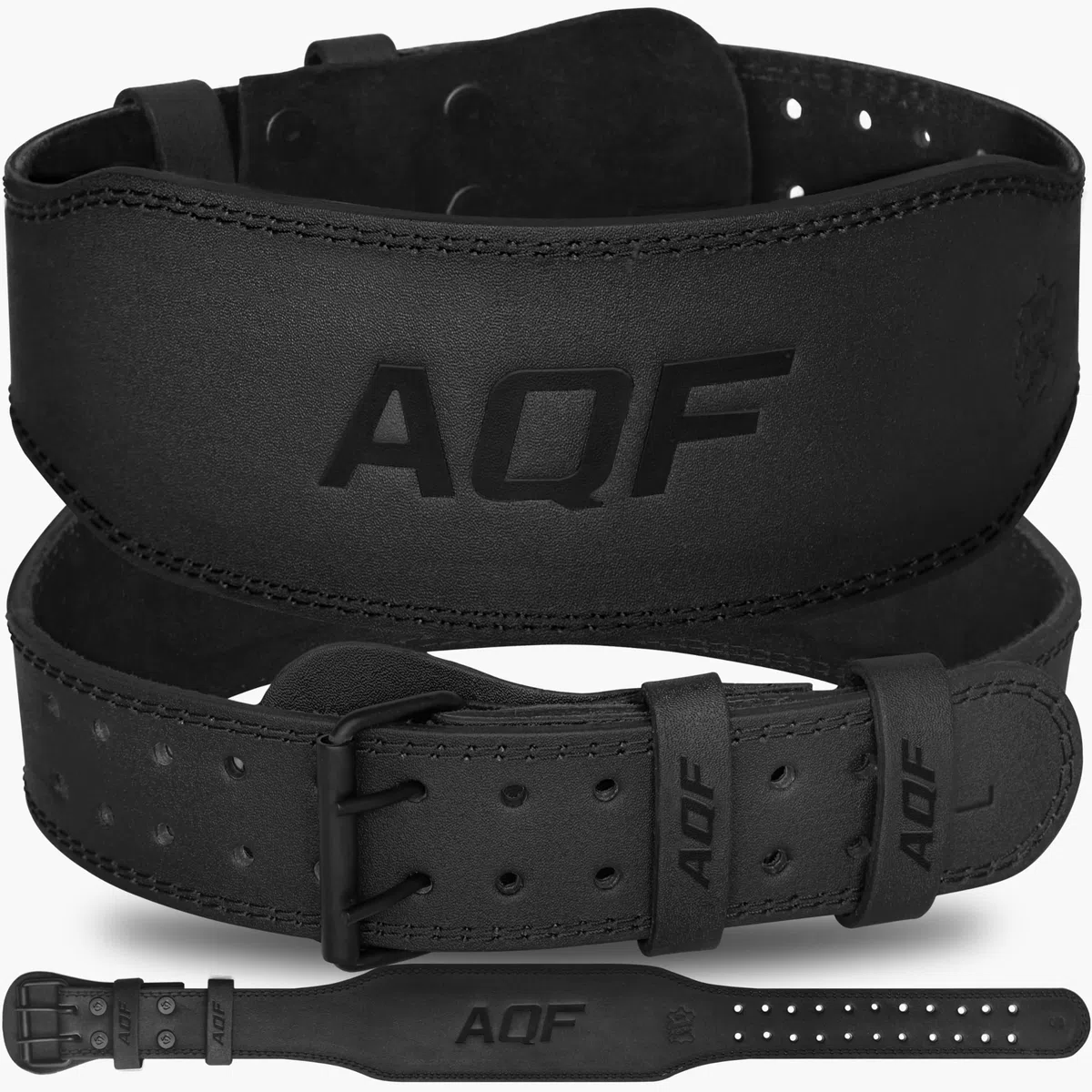 AQF Cinturon Lumbar Gimnasio, 4" 6" Amplio Cuero Acolchado Cinturón Gym, Powerlifting Belt Con Acero Rodillo Hebilla, Cinturon Halterofilia Para Levantamiento & Fitness