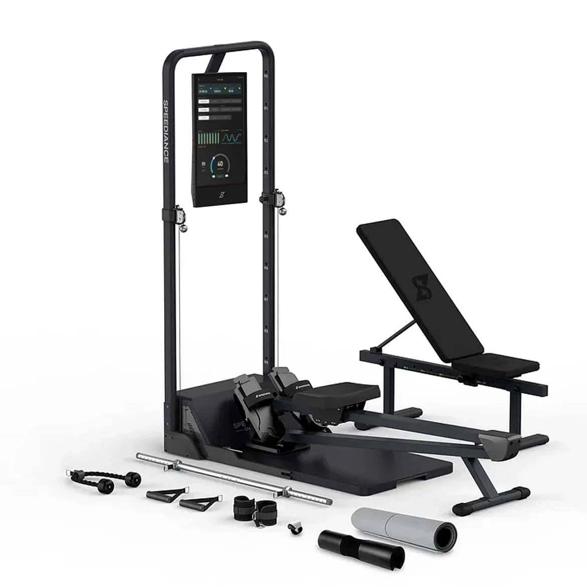 Speediance Gym Monster 2 - Gimnasio en Casa Inteligente Todo en Uno con Resistencia Digital de 100kg, Máquina de Poleas Dual, Banco Ajustable y Pantalla Entrenamiento IA, + 700 Entrenamientos Guiados