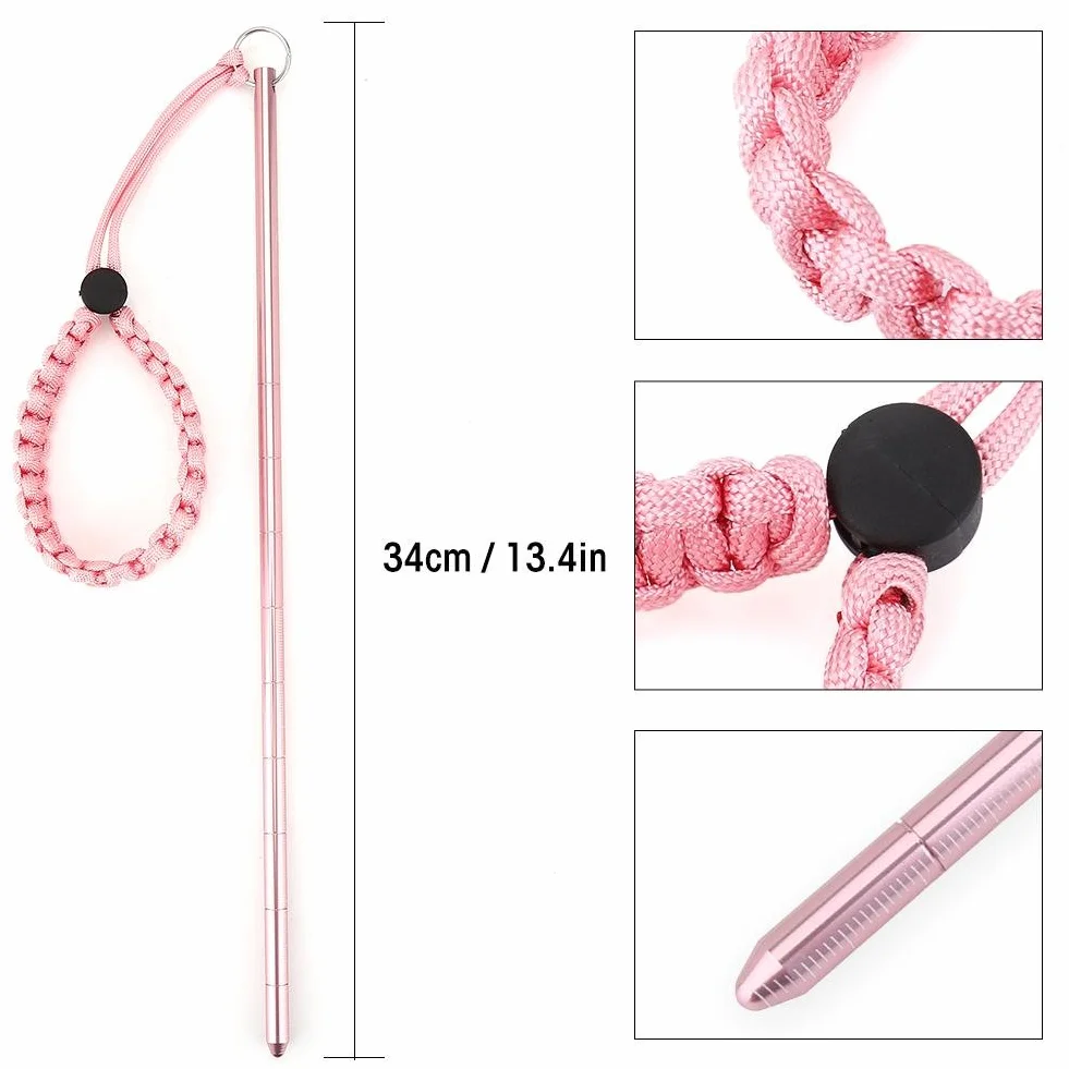 Keep Diving Vara de Buceo de aleación de Aluminio con Puntero y cordón de paracaídas - Resistente, 34 cm de Longitud, para buceadores - Atractivo diseño en Rosa