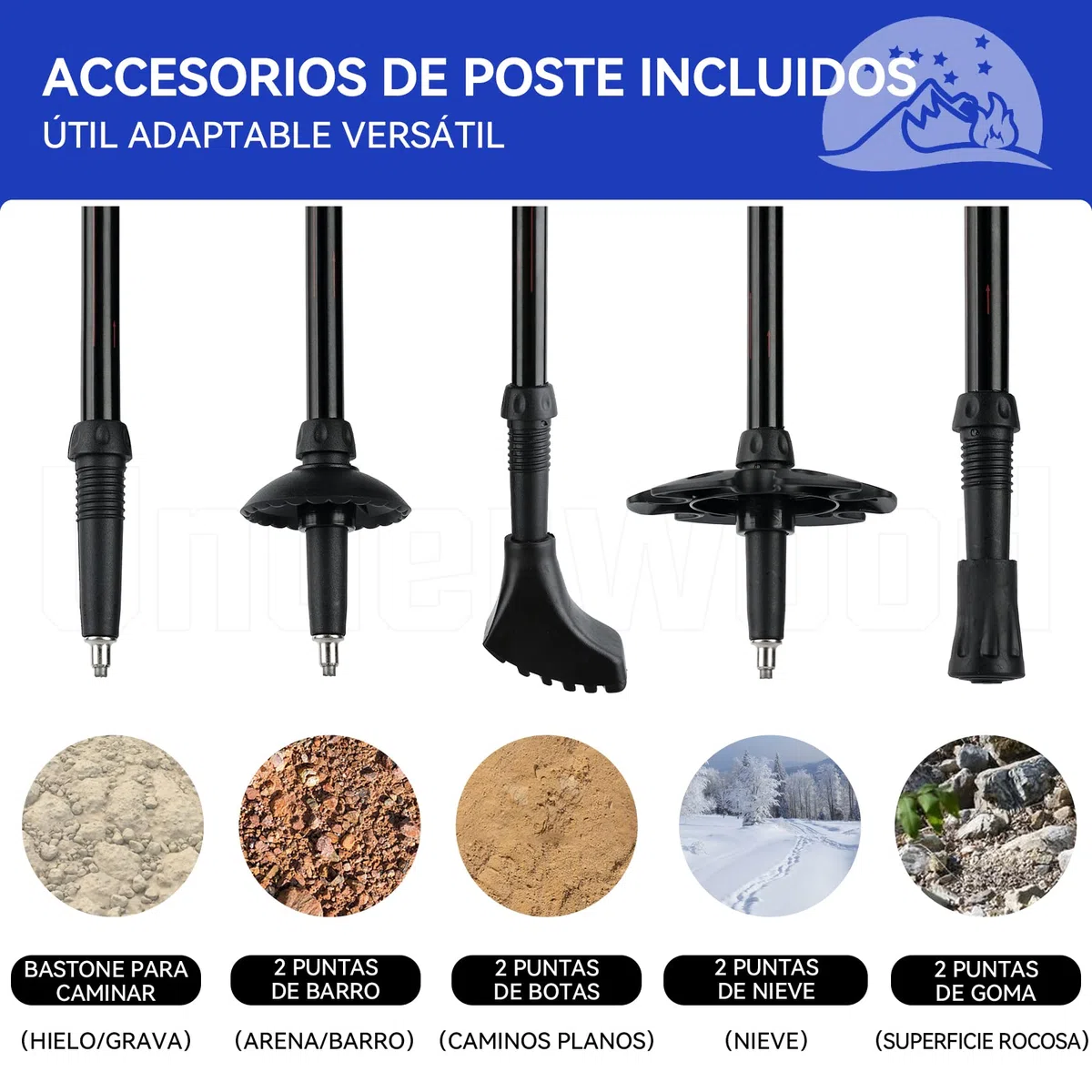 Bastones de Senderismo Nórdico, Bastón Telescópico 2 Pieza para Trekking, Bastón de Aluminio, Bastón de Trekking de 60-135 cm para Niños, Adultos, Bastón Ajustable con Absorción Antichoque