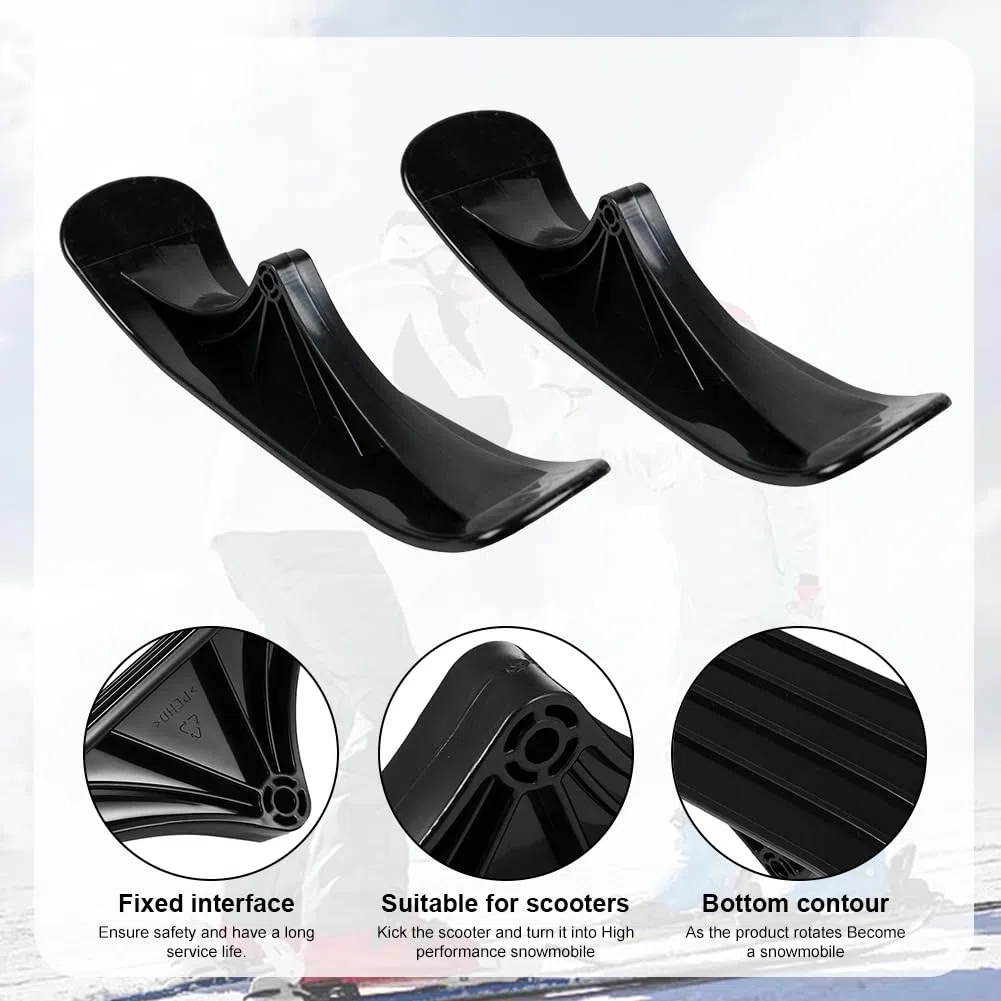 Trineo de Patinete, 2 Piezas Kit de Conversión de Patinete de Esquí, Kit de Trineo de Esquí con Trineo de Nieve, Accesorio para Scooter de Nieve y Tabla de Patín de Esquí