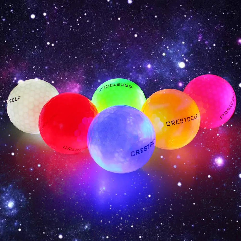Kofull 6 bolas de golf LED para entrenamiento nocturno brillan en la oscuridad brillante Golf Flash Light Distance Balls Shooting (4 unidades o 6 unidades)
