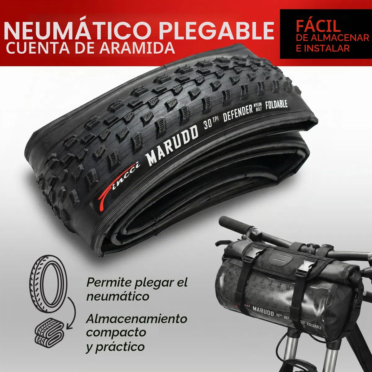 Fincci Cubiertas MTB 29 x 2.1 Pulgadas con 2X Camara de Aire 52-622 - Neumáticos Plegable 29 con 1mm Antipinchazos para Adulto, Gravel, Montaña, Eléctrica, Mountain Bike y Bicicleta Carretera