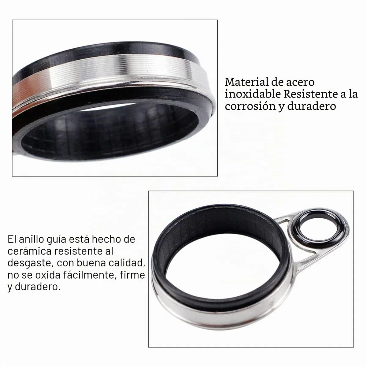 SOONHUA Kit de Repuesto de Barra de Ojo, Anillo de línea de balsa caña de Pescar Piezas de reparación de Edificios telescópica Surf Casting Rod guías Punta Tops
