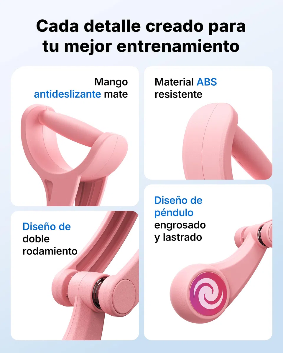 MERACH Ropeless Battle Ropes, Cuerda de Batalla sin Cable, Tonifica Brazos, Core y Cuerpo Entero, Ideal para Fitness Básico y Rehabilitación, Hombres Mujeres, Silenciosa y Portátil - Rosa (2 Unidades)