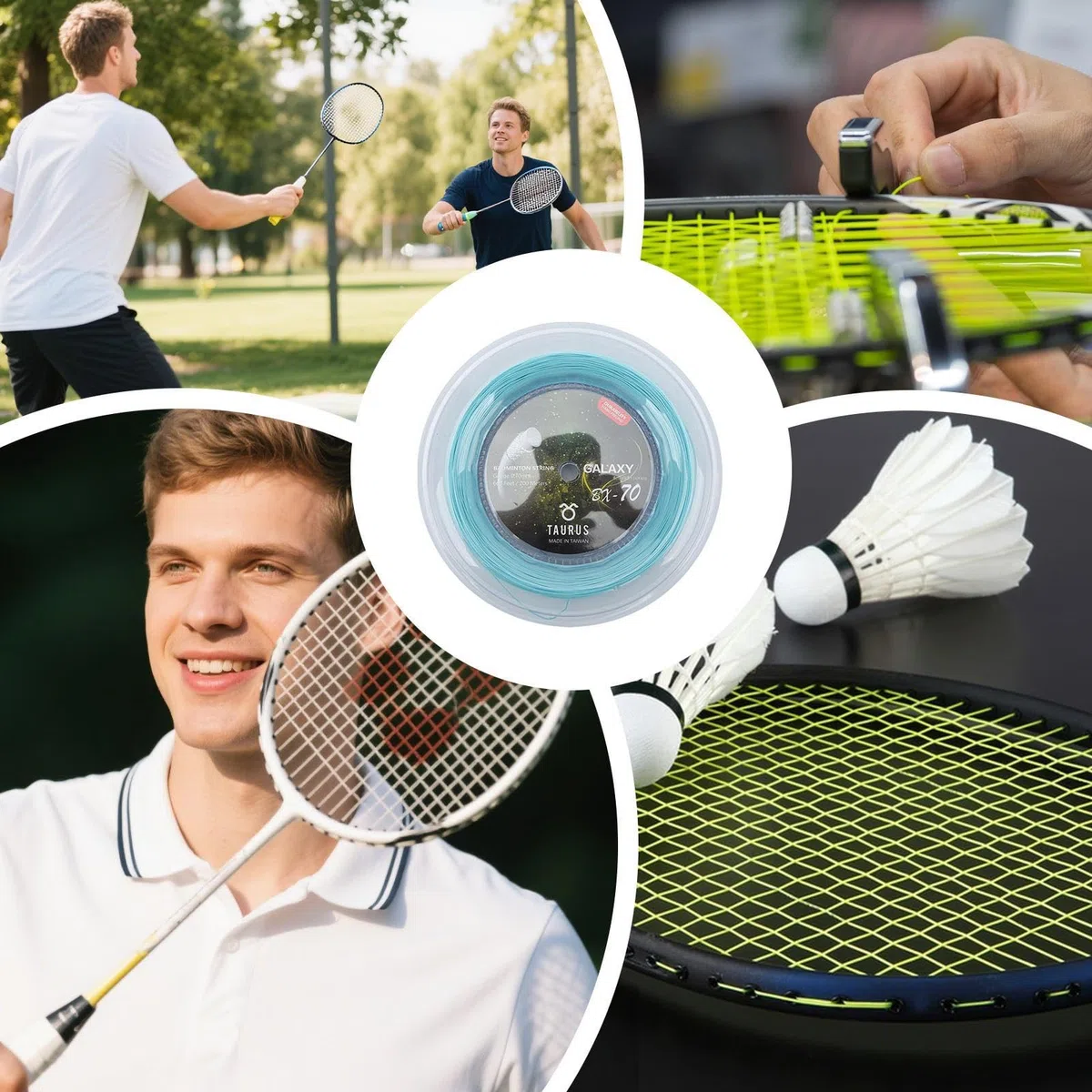 Gomice Cuerda para Bádminton - Hilo Largo para Raqueta De Bádminton De 200 Metros,200m Hilo Elástico para Entusiastas, Principiantes y Deportistas