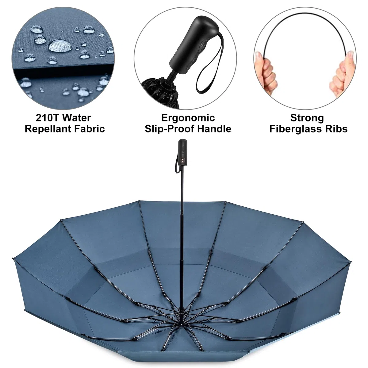 G4Free - Paraguas de golf grande de 107/117/137/157 cm, paraguas de viaje compacto e invertido, 10 varillas, resistente al viento, para lluvia, tela doble, apertura y cierre automáticos