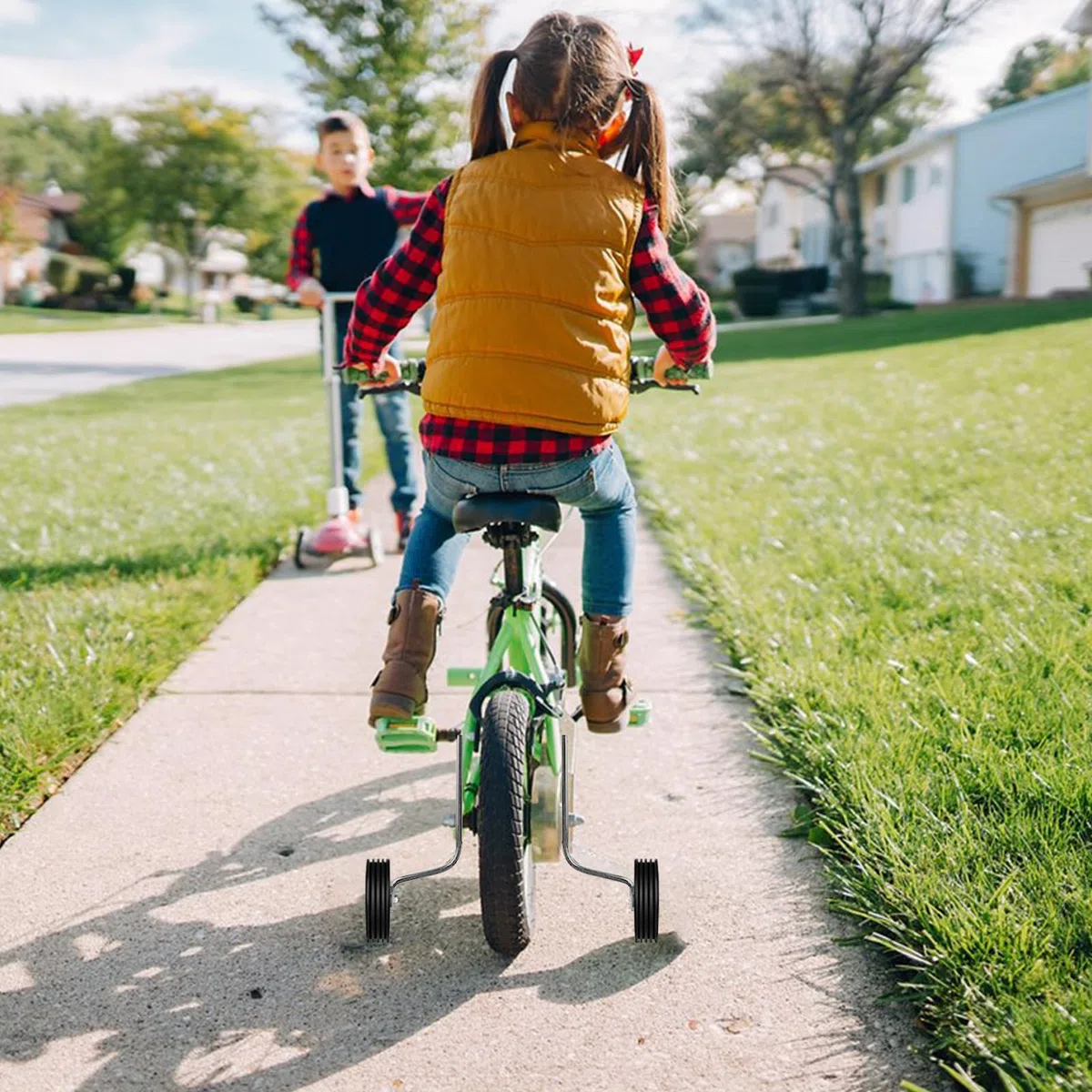 Estabilizadores para bicicleta, paquete de 2 ruedas de entrenamiento para estabilizadores de bicicleta para bicicleta de 12, 14, 16, 18, 20 pulgadas, velocidad única, color azul