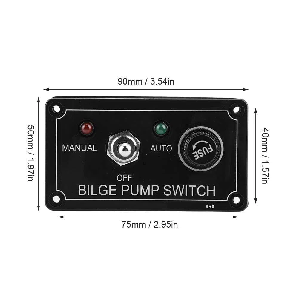 Interruptor De La Bomba De Achique, Indicador Led De 12 V Dc Panel Del Interruptor De La Bomba De Achique Manual/Apagado/Automático Para Barco Marino