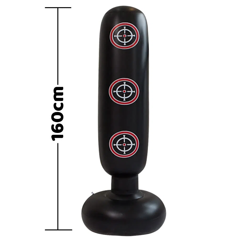 Saco de Boxeo de pie 160 cm, Saco de Boxeo Inflable, Punching Ball para Practicar Karate, Taekwondo y aliviar Pent Up Energy, Ejercicio Boxeo Objetivo Bolsa