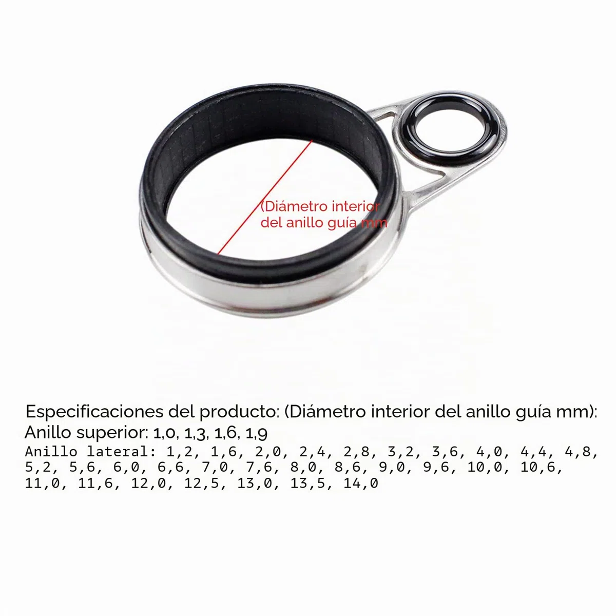SOONHUA Kit de Repuesto de Barra de Ojo, Anillo de línea de balsa caña de Pescar Piezas de reparación de Edificios telescópica Surf Casting Rod guías Punta Tops