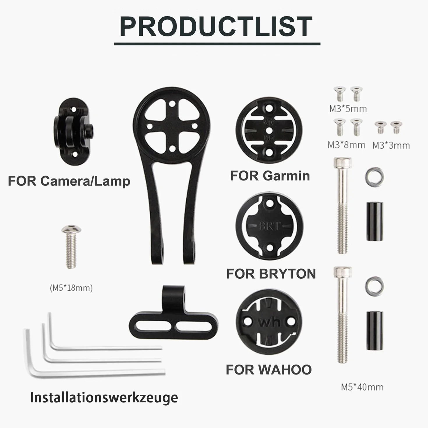 Soporte ajustable para bicicleta de carretera (aleación de aluminio) compatible con Garmin Edge, Wahoo Elemnt, Bryton, Cateye, cámara GoPro y lámpara