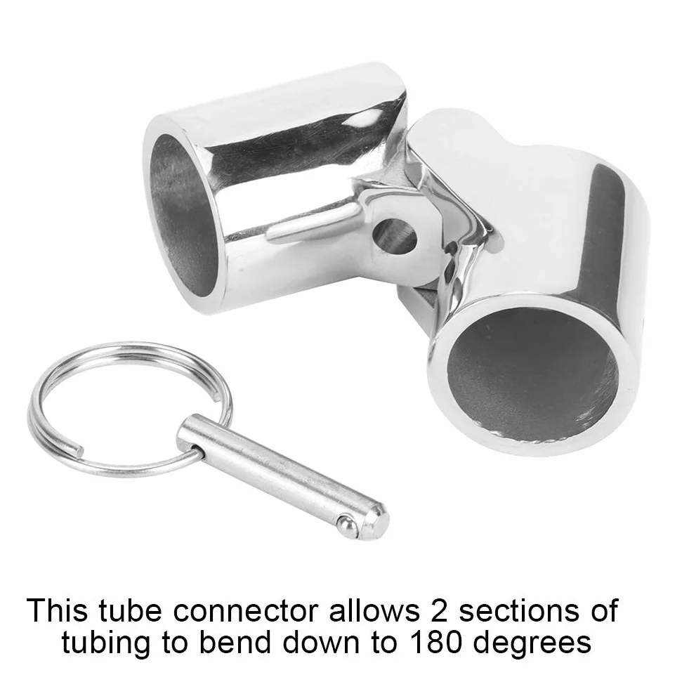 Conector de Tubo de Acero Inoxidable Marino Tubo de Acoplamiento Giratorio Plegable Conector de Tubería con Accesorios para Barcos de Punta(25 mm)