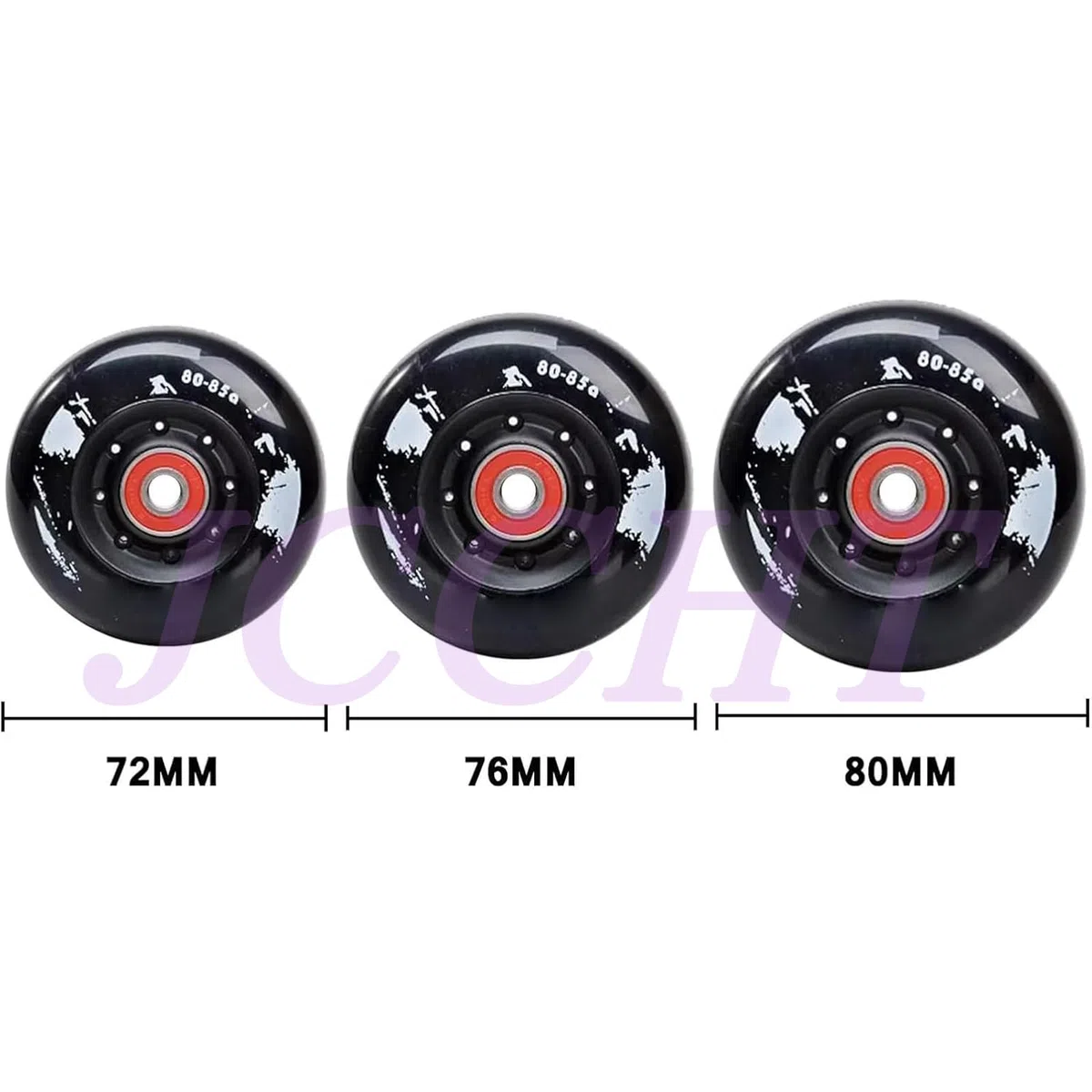 Ruedas de Patines en línea 85A con rodamiento ABEC-7 de 72 mm, 76 mm y 80 mm para Hockey sobre Patines. Ruedas de Repuesto para Patinaje.